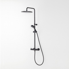 100245943 душевая система TEC ROUND THERMOSTATIC BLACK MATT купить в интернет магазине Artisan.ru