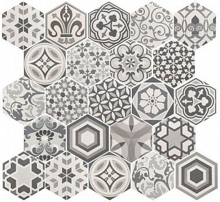 Керамогранит Hexatile Harmony B&W 17,5X20 купить в интернет магазине Artisan.ru