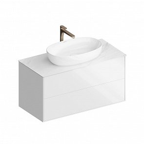 PLB.M.100.2/WHT Тумба Plaza Modern/Плаза Модерн подвесная 100 белый 2 ящика купить в интернет магазине Artisan.ru
