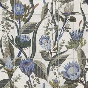Керамогранит Mural Blu Leaves 120x120 (Комплект Из 36шт 20x20) PT03223 купить в интернет магазине Artisan.ru