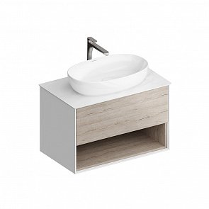 PLB.M.80.1/OAK.O Тумба Plaza Modern/Плаза Модерн подвесная 80 дуб орегон 1 ящик + полка купить в интернет магазине Artisan.ru