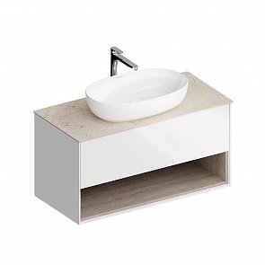 PLB.M.100.1/WHT Тумба Plaza Modern/Плаза Модерн подвесная 100 белый 1 ящик + полка купить в интернет магазине Artisan.ru