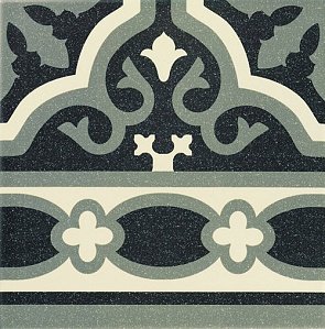 Керамическая плитка Cenefa Florentine Black 20x20 PT01979 купить в интернет магазине Artisan.ru