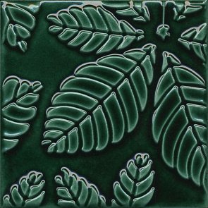 Керамическая плитка Сантана 1 структура зеленый темный глянцевый 15х15 SFB001 купить в интернет магазине Artisan.ru