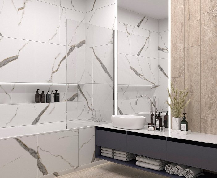 Golden White Statuario Laparet – Керамогранит и плитка в каталоге Артисан